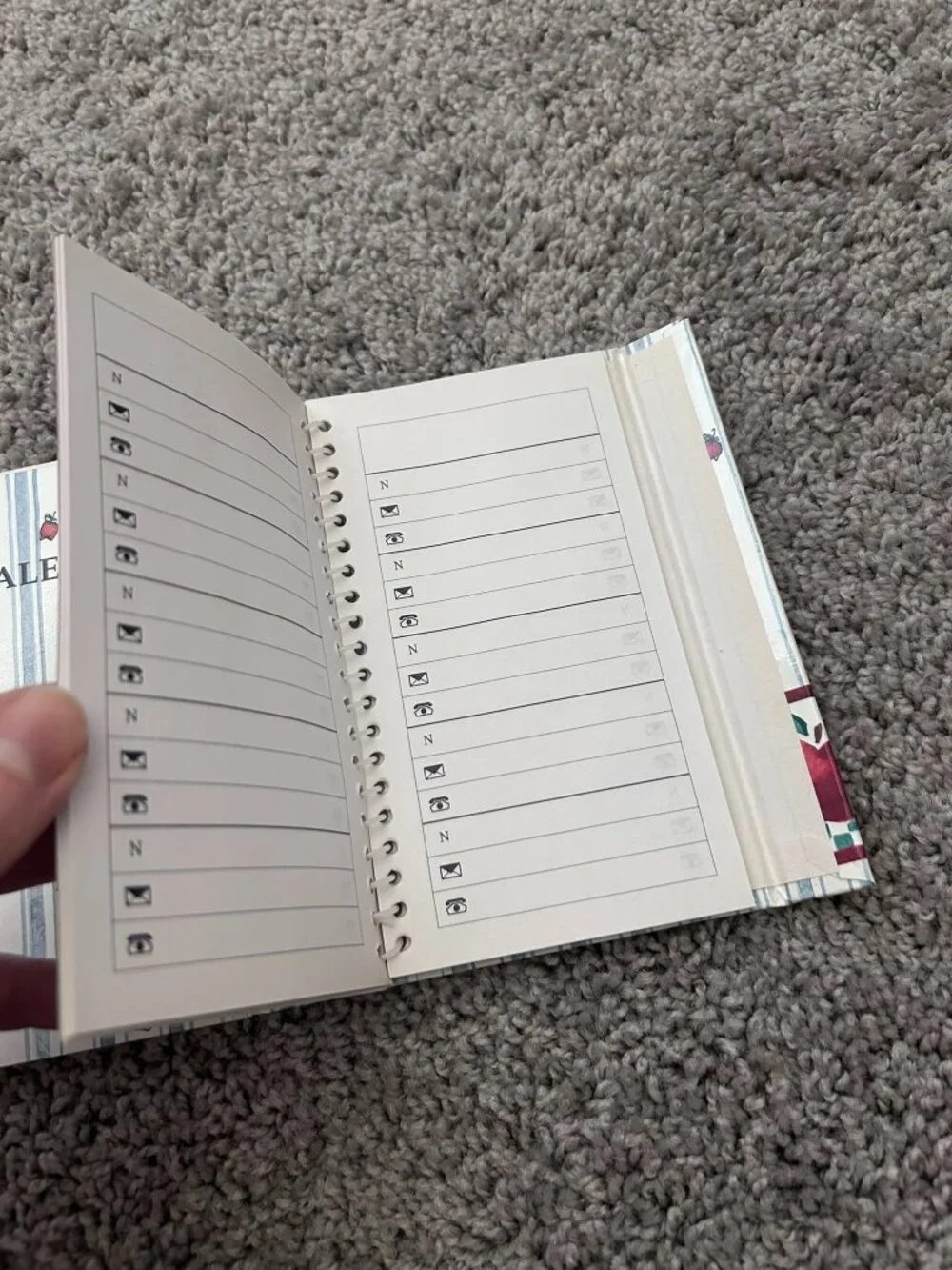 Vintage 1990's Apples 3 Fold Organizer and Address Book Spiral
